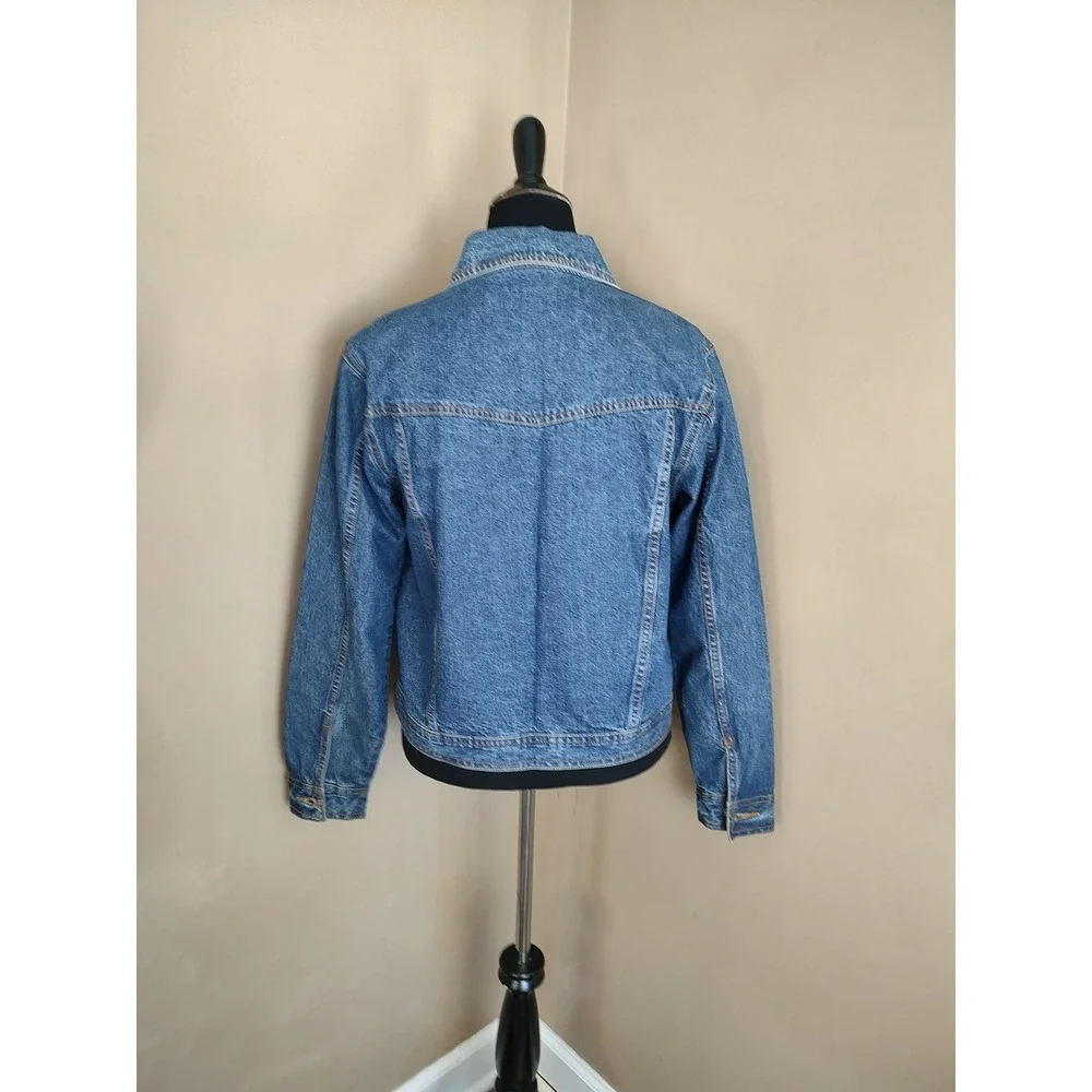 Bill Blass Vintage Denim Jacket Womens Medium Blue Jean Trucker Cotton - Picture 2 of 8